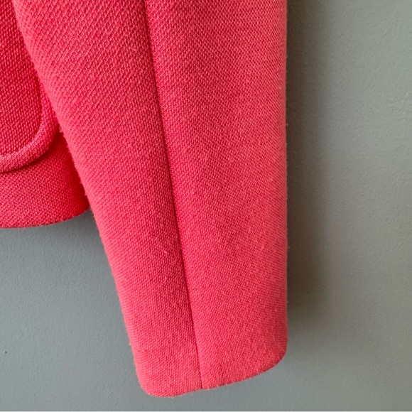 Tommy Hilfiger Full Zip Blazer Moto Zip Cuffs Padded Shoulders. Pink. Size 4 - Picture 12 of 15